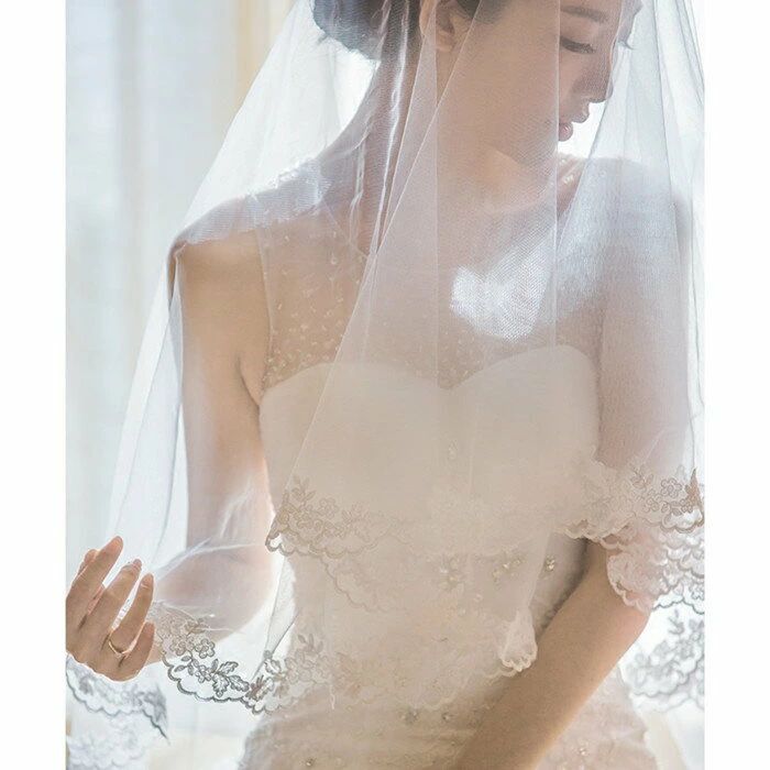 会?パーティー ウェディングドレス?ヴェール ウェディング小物 チュール ブライダル 豪華 白 オフホワ..