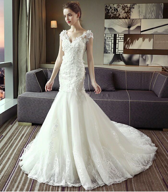 エディングドレス マーメイドラインドレス フォーマルドレス ワンピース 花嫁 ウェデイングドレス 結婚式 披露宴