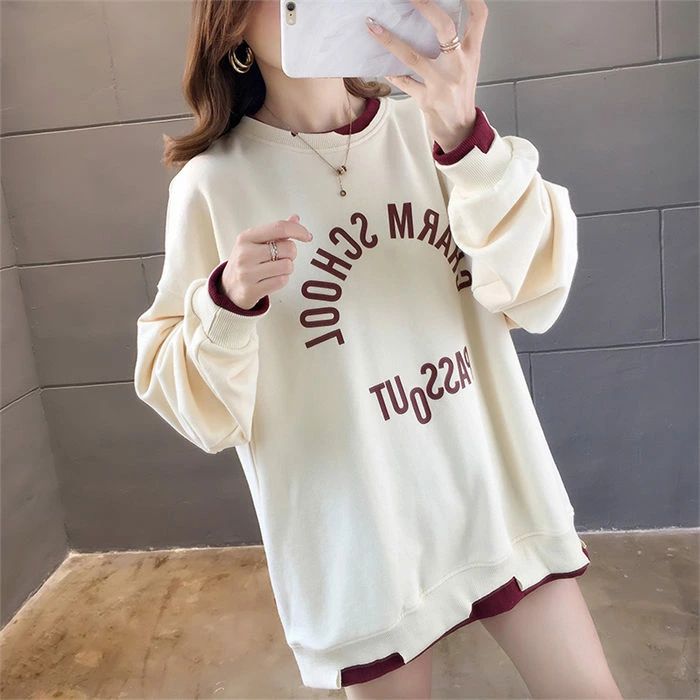 パーカー トップス Tシャツ レディース 長袖 大きめ 冬 長袖 ロングパーカー おしゃれ ゆったり 韓国 婦人服 フードなし コット