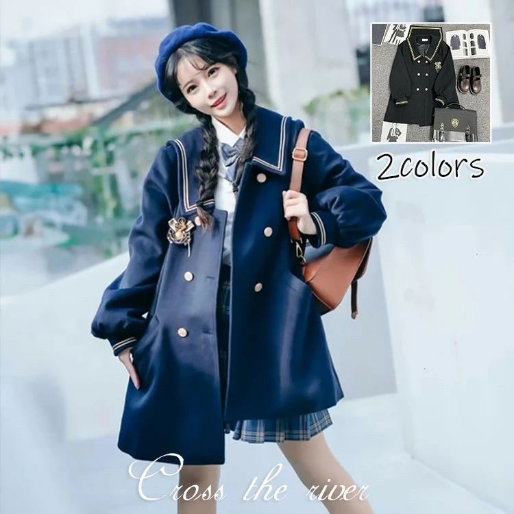 卒業式 女子 アウター スクールコート ダッフルコート 学生 ロングコート セーラー襟 卒業式 小学校女..