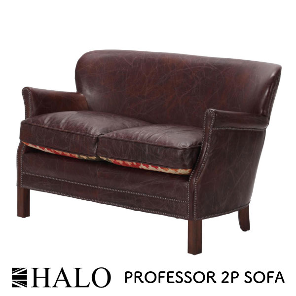 HALO PROFESSOR 2P SOFA W120×D71×H73cm ハロー プロフェッサー 2人掛け レザー ソファ キリム柄 牛革 リバーシブル アンティーク アンティーク デザイナーズ ソファー ミッドセンチュリー ハンドメイド［ASS-0012］【送料無料】pachakagu