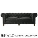 HALO KENSINGTON 2.5P SOFA BLACK W220×D96×H79cm ハロー ケンジントン 2-3人掛け レザー ソファ イギリス アンティーク ヴィンテージ ローソファ ミッドセンチュリー［ASS-0007］ 送料無料 pachakagu