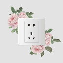 電気スイッチ コンセント周り レトロ ヨーロピアン ローズ 薔薇 バラ ピンクローズ シールステッカー インテリア 壁デコ DIY