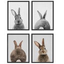 2枚セット 額入り アートポスター 33×43cm アートパネル 枠付きフレーム絵画 うさぎ もふもふ 前後 シンプル 壁掛け インテリア絵画 ウォールデコ