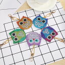 キーホルダー 制作キット ダイヤモンドアート ダイヤモンド刺繍 ラインストーン ふくろう カラフル フクロウ ビーズ刺繍 モザイクアート リハビリ 趣味 絵画 ...