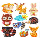 ダイヤモンドアート シールタイプ セット ダイヤモンド刺繍 キット アニマル 動物 森の仲間 ビーズ刺繍 モザイクアート リハビリ 趣味 絵画 カラービーズ ハ...