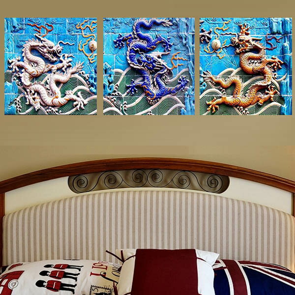 初級 フル ダイヤモンドアート キット ビーズ刺繍 龍モチーフ 彫刻風 ドラゴン 辰年 モザイクアート リハビリ 趣味 絵画 カラービーズ ハンドメイド