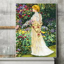 中級 フル ダイヤモンドアート キット ビーズ刺繍 貴婦人 ガーデン 花園 油絵 モザイクアート リハビリ 趣味 絵画 カラービーズ ハンドメイド