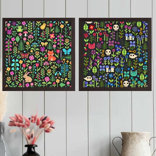 初級 フル ダイヤモンドアート キット ビーズ刺繍 ドット画風 花パターン テキスタイル モザイクアート..