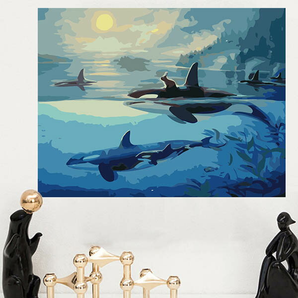 楽天市場】絵画 シャチ（アート・美術品・骨董品・民芸品