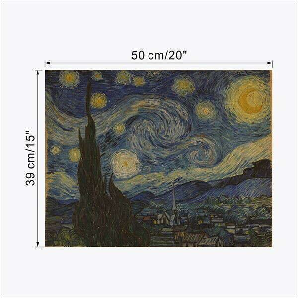 ビンテージ ポスター ゴッホ 世界名画 星月夜 クラフト紙 レトロ オールド アンティーク 有名人 ブリキ看板風
