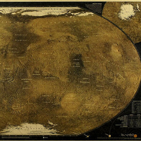 ビンテージ ポスター 火星 地図 マーズマップ 表面図 クラフト紙 レトロ オールド アンティーク 有名人 ブリキ看板風