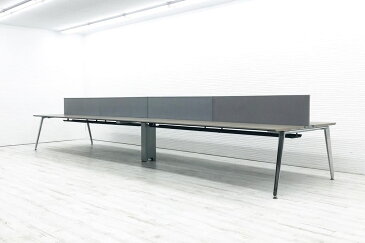 オカムラ プリシード フリーアドレス W5600×D1400mm×H720mm 幅5600 ミーティングテーブル 会議机 中古オフィス家具 デスクトップパネル付
