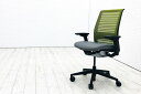 スチールケース シンクチェア 中古 2016年製 Steelcase Think 可動肘 中古オフィス家具 465A300 ワサビ