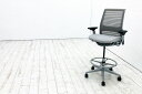 スチールケース シンクチェア ハイチェア 2016年製 中古 スツール Steelcase Think 可動肘 中古オフィス家具 465B300 グレー