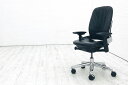 リープチェア USオリジナル アルミ脚 中古 スチールケース レザー 高級チェア Steelcase Leap ブラック 中古オフィス家具 革 46216179CS