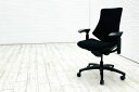 イトーキ エフチェア 中古 2017年製 クッション 可動肘 ブラック ITOKI 中古オフィス家具 KG-130GS-T1T1