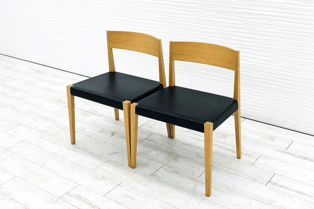 アルフレックス arflex シンチェア 【2脚セット】 SHIN CHAIR 中古 ダイニングチェア ミーティングチェア 中古オフィス家具 座レザー