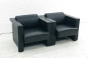 ノール Knoll 【ソファ2脚セット】 ソファセット 応接家具 中古 応接ソファ 応接ソファー 中古オフィス家具 ブラック レザー