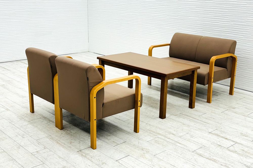 オカムラ L111 簡易応接家具 中古 応接セット 応接ソファ ミーティングスペース 中古オフィス家具 ベー..