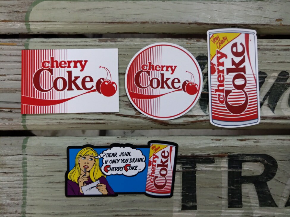 チェリーコーク cherry coke 80年代 コカ・コーラ coca cola ステッカー シール XSサイズ 全4種 メール..
