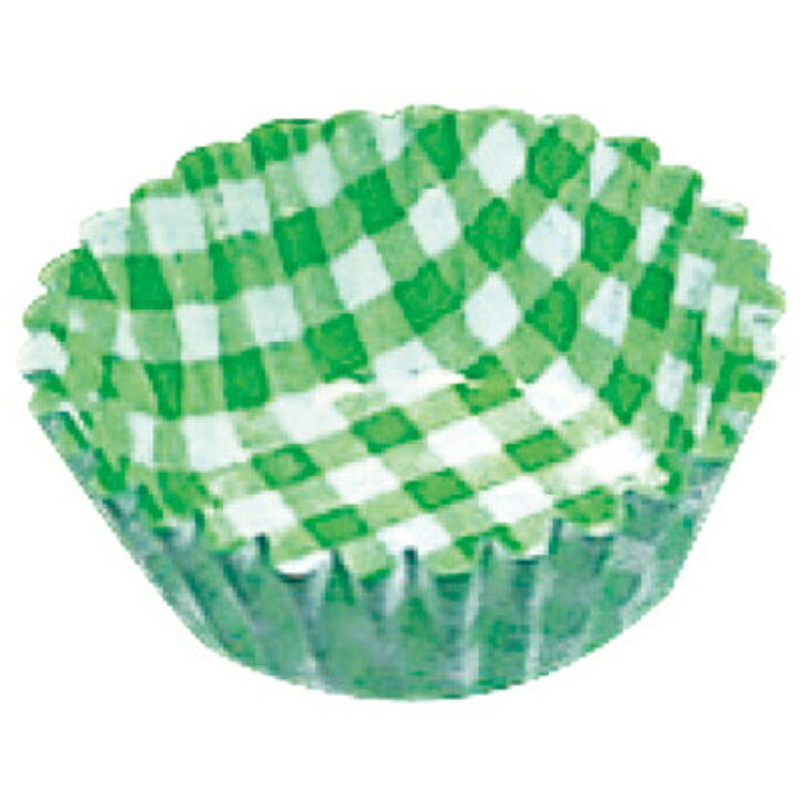 紙ケースカラー　7F　チェック緑（1本/500枚入）底径Φ45×高さ27mm