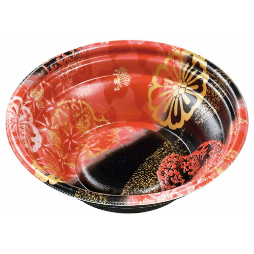 Paper Cups - 【ケース販売】エフピコ どんぶり容器 MFPホット麺18小（52）絞　幸楽赤黒（1ケース/600枚入）F041378