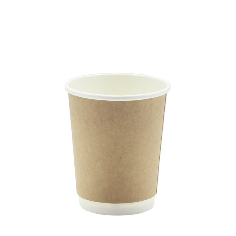 【ケース販売】断熱二重クラフト紙コップ　8－80（1ケース/25個×20袋：500個入）