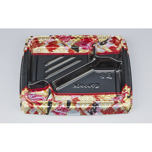 Rakuten - 【ケース販売】弁当容器　BFハカマ膳6－2　鶴姫赤本体（N）（1ケース/600枚入）4935168363864