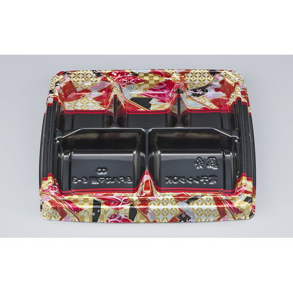 Rakuten - 【ケース販売】弁当容器　BFハカマ膳6－3　鶴姫赤本体（N）（1ケース/600枚入）4935168363895