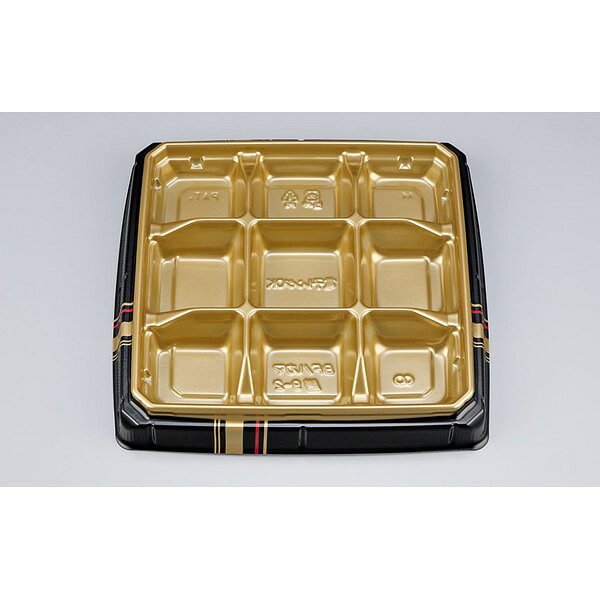 Rakuten - 【ケース販売】弁当容器　BFハカマ膳9－2　四辻金本体（N）（1ケース/400枚入） 4935168364083