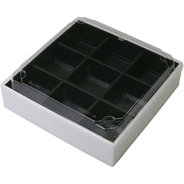 【ケース販売】高級弁当・仕出・会議・行楽弁当　HW－65E　白エンボス内黒黒OPS高蓋（1ケース/120セット入）4537430408787
