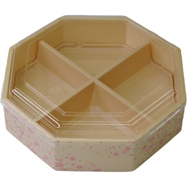 【ケース販売】高級弁当・仕出・会議・行楽弁当　HW八角68C花日和IVOPS高蓋セット（1ケース/90セット入）4537430409241