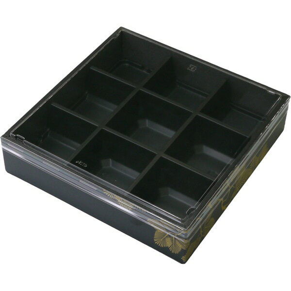 【ケース販売】高級弁当・仕出・会議・行楽弁当　HW65E45新琥珀松黒OPS平蓋セット（1ケース/120セット..