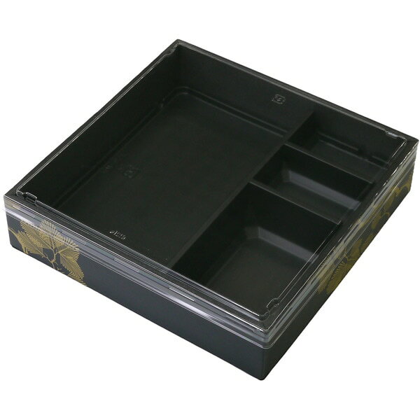 Rakuten - 【ケース販売】高級弁当・仕出・会議・行楽弁当　HW－65F（45）新琥珀松黒OPS平蓋（1ケース/120セット入）4537430422202