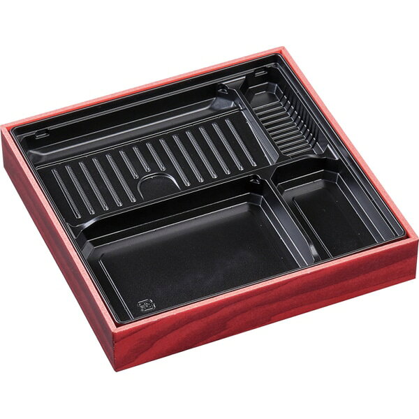Disposable - 【ケース販売】幕ノ内弁当　WU－170－4　本体　　赤板目（1ケース/120枚入）4549379473191