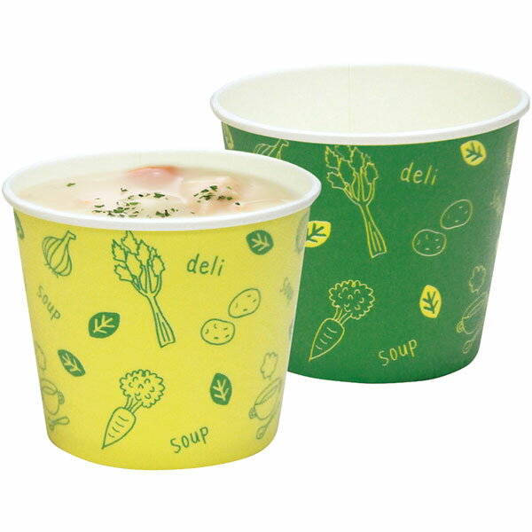 【バラ販売】発泡断熱紙コップASホットM　13オンス　スープ＆デリ柄（N）　本体（1袋/50個入）49422931..