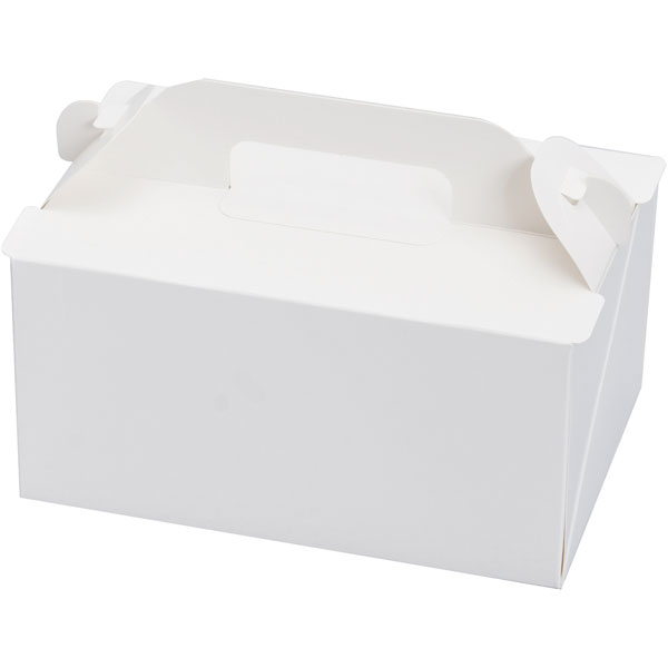 【ケース販売】ケーキ箱　手提サービス　OPLホワイト3×4（1ケース/500個入）4582479651762