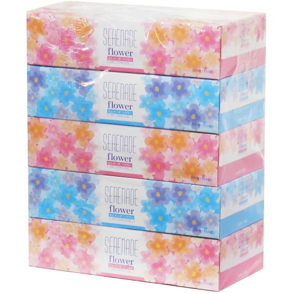 樂天商城 - 【まとめ買い大特価】ボックスティッシュ セレナーデ　フラワー150W　5P（1ケース/12袋入）×2ケース　1112108
