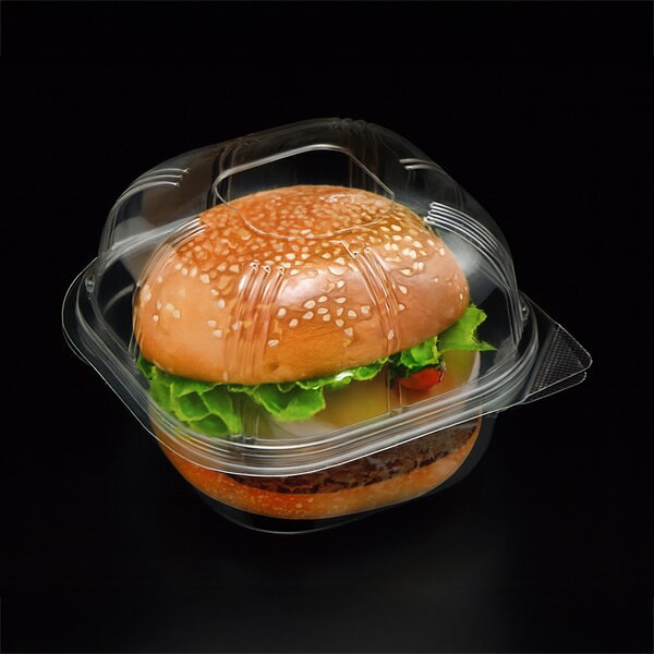 【ケース販売】ハンバーガー容器 ユニコン LS－角135ドーム 透明（1ケース/800枚入）4525911508187