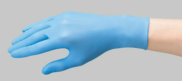 【ケース販売】2082ニトリルPFベーシック　ブルー　粉無　M　2000枚入（100枚×20箱）