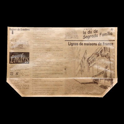 【バラ販売】パン袋　エコフィールド（ヨーロピアン柄）未晒　茶（1袋/100枚入）4571483417792