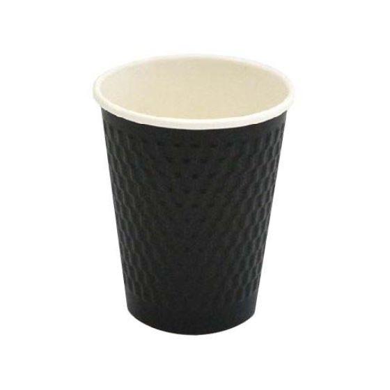 Rakuten - 【1000個・本体と蓋セット】KMW-240 ブラック + 共通フタ 80リフト PP 白（満杯容量 260ml） ケーピープラテック KMコップ 業務用 耐熱 紙コップ 各1000個入