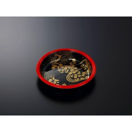 【50枚】HS桶 M220 花泉-BK 身L 寿司桶 中央化学 使い捨て 寿司容器 プラスチック 丸 桶　（本体のみ）50枚入