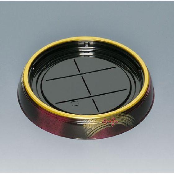 【10枚×5】新丸桶 10H(S) うるし 本体 福助工業 寿司桶 使い捨て 寿司容器 プラスチック ハカマ 桶 （本体のみ）50枚入