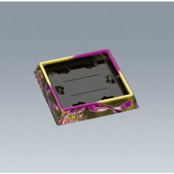 樂天商城 - 【10枚×5】新角桶 9H 蒔絵紫 本体 福助工業 寿司桶 使い捨て 寿司容器 プラスチック ハカマ 桶　（本体のみ）50枚入