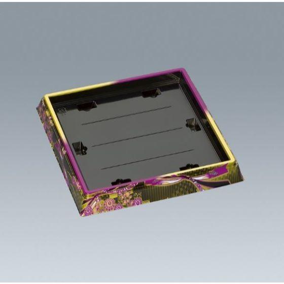 【200枚】新角桶 20H 蒔絵紫 本体 福助工業 寿司桶 使い捨て 寿司容器 プラスチック ハカマ 桶　（本体のみ）200枚入