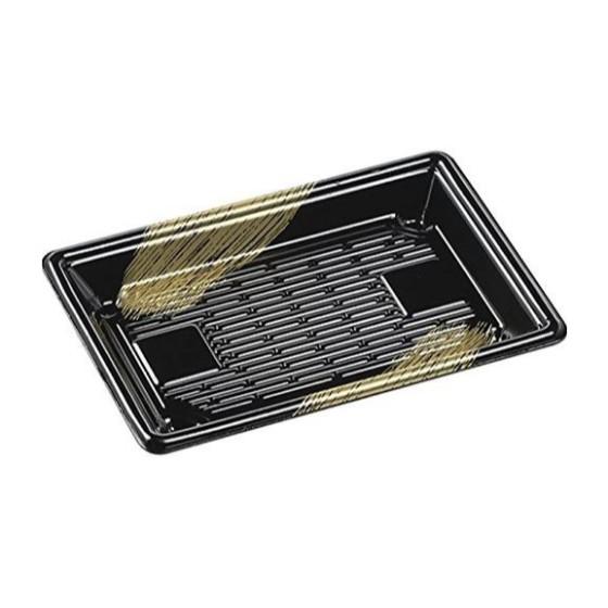 樂天商城 - 【50枚】もり-108 本体 黒ふで金 エフピコ 使い捨て 業務用 弁当 惣菜 仕出し 握り寿司 鮨 皿 寿司容器 （本体のみ） 50枚入