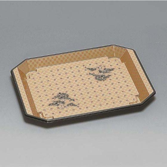 【400枚】和皿 20H 市松黒 本体 福助工業 使い捨て 弁当 惣菜 仕出し 鮨 皿 寿司容器　（本体のみ）400..