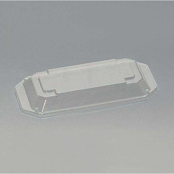 和皿 6-1F（外嵌合）●蓋：レンジ不可●素材：OPS●耐熱温度：80℃　　　　　●サイズ（mm）：255×110×25●入数：800枚（50枚×16）